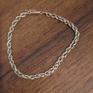 14k Yellow Gold Rope Bracelet Designer M M 8" 2.5g
